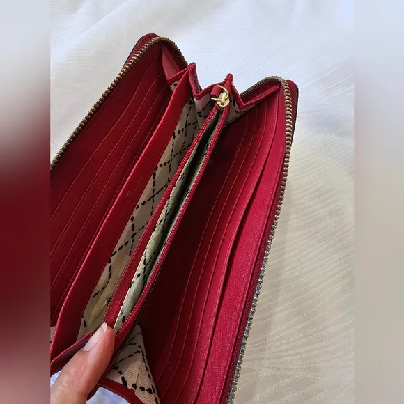 Kate Spade Newbury Lane Red Zip Around Wallet - Picture 9 of 15